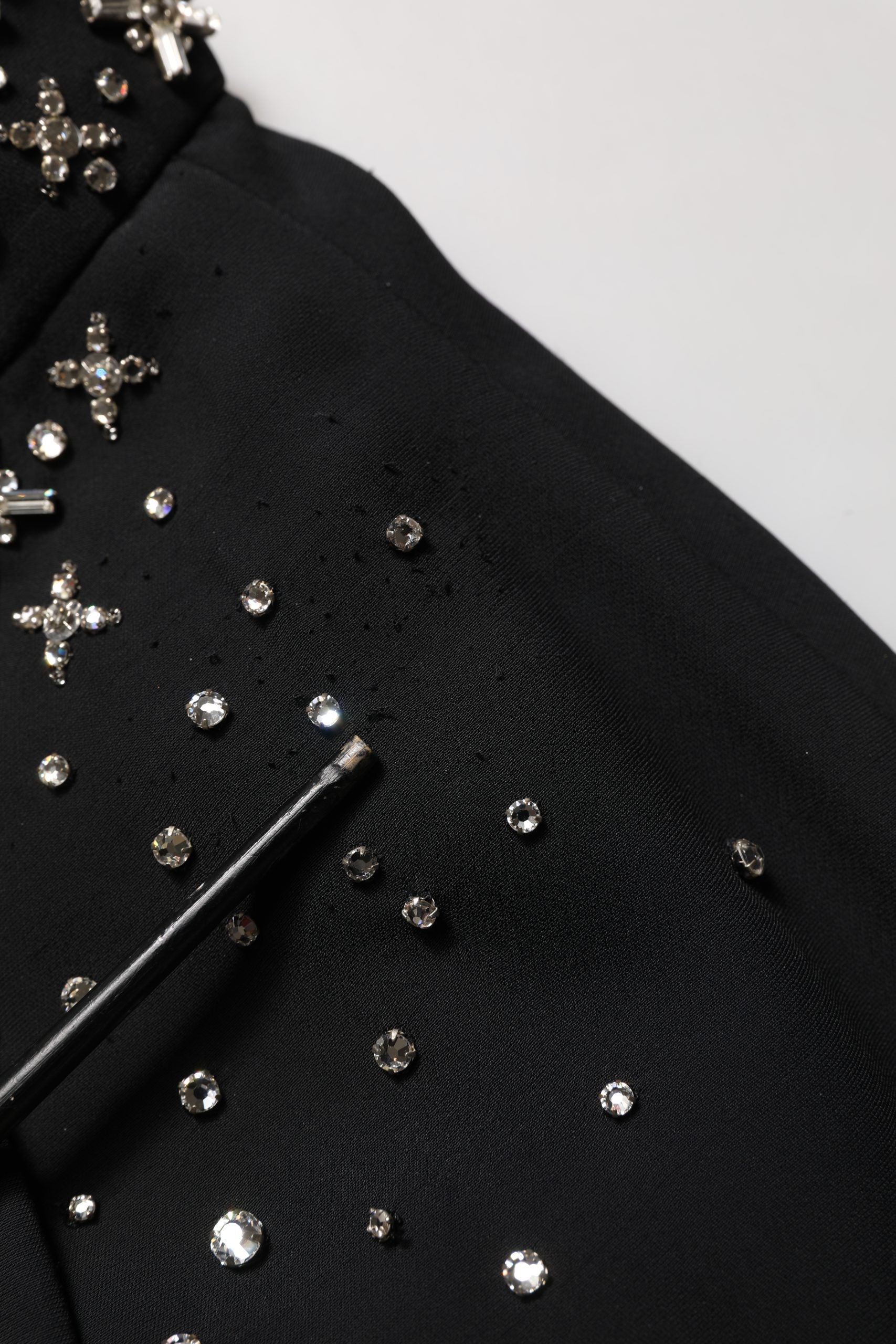 Dolce & Gabbana Black Crystal Embellished High Slit Women's Skirt (Pre-Owned)