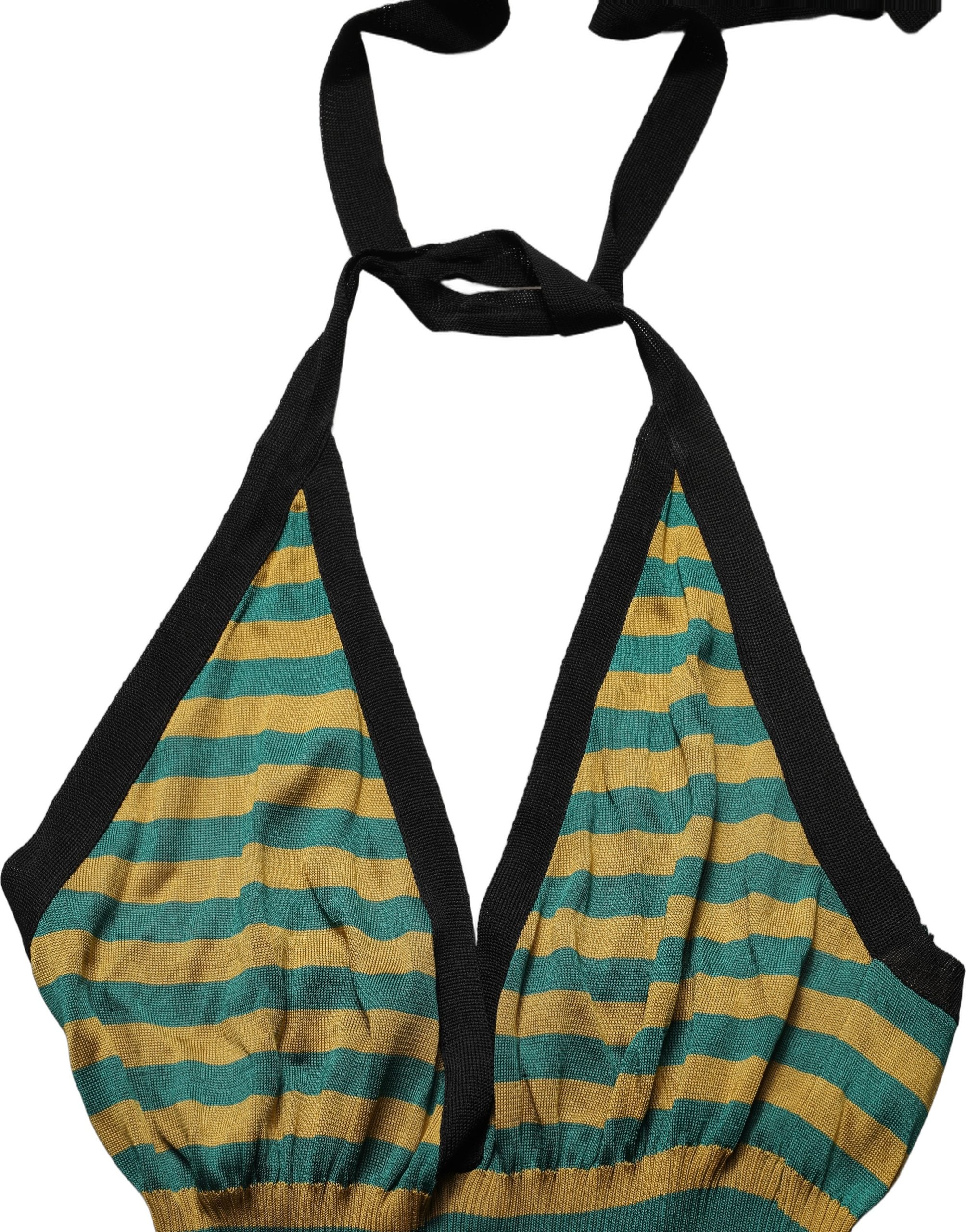 Dolce & Gabbana Multicolor Stripes Wool Knit Halter Tank Women's Top