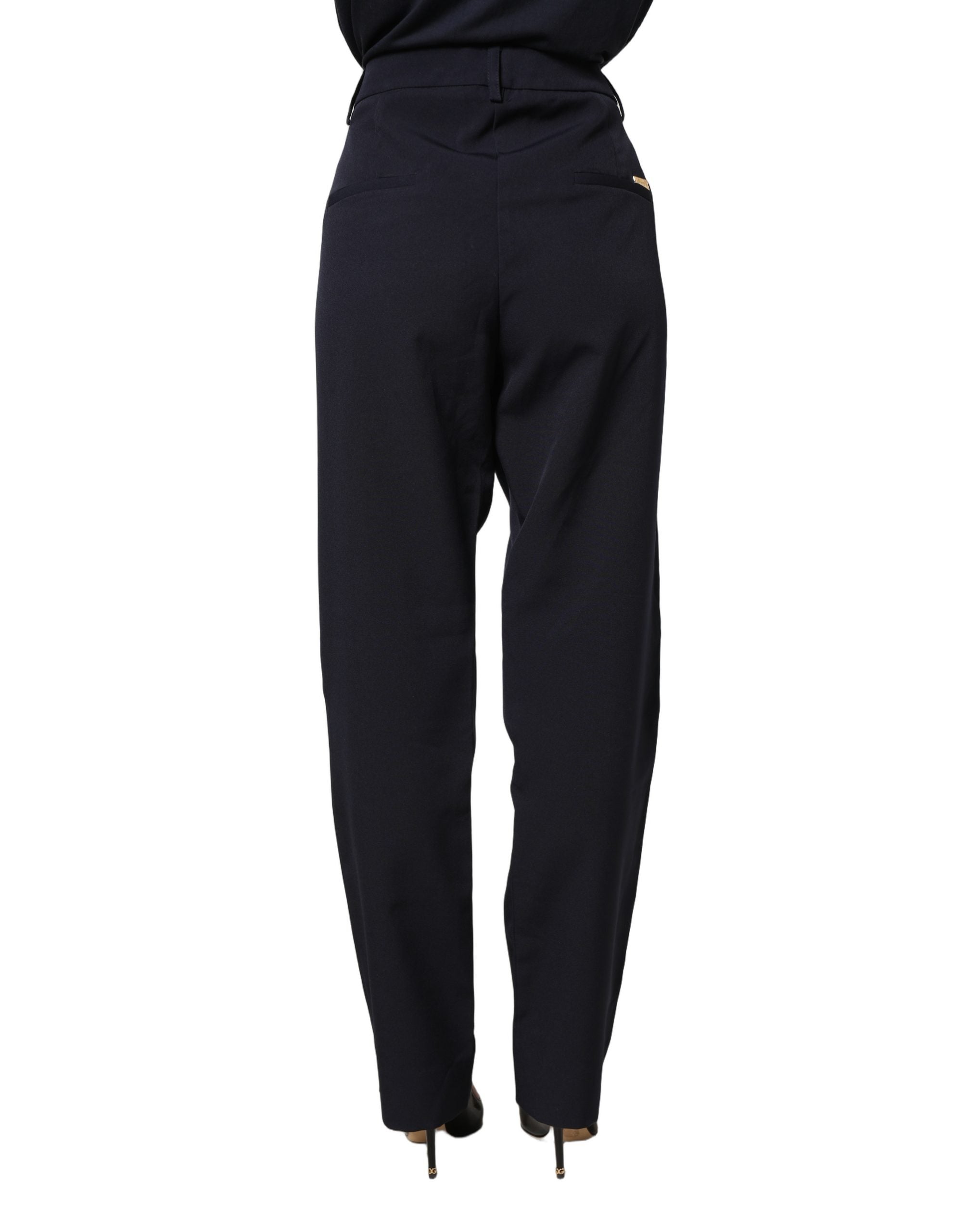 Blugirl Dark Blue High Waist Straight Dress Formal Trouser Women's Pants