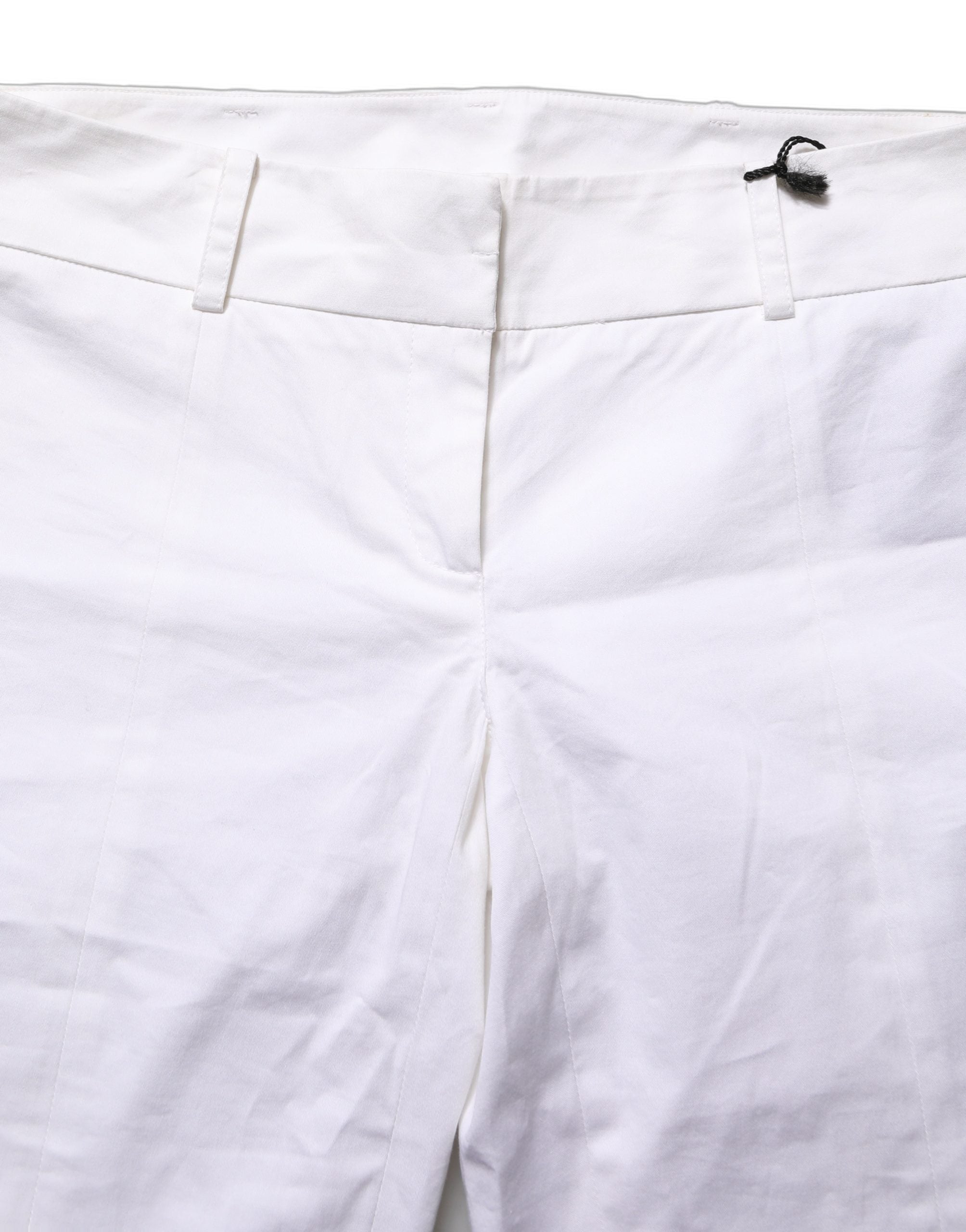 Patrizia Pepe White Mid Waist Tapered Formal Trousers Women's Pants (Pre-Owned)