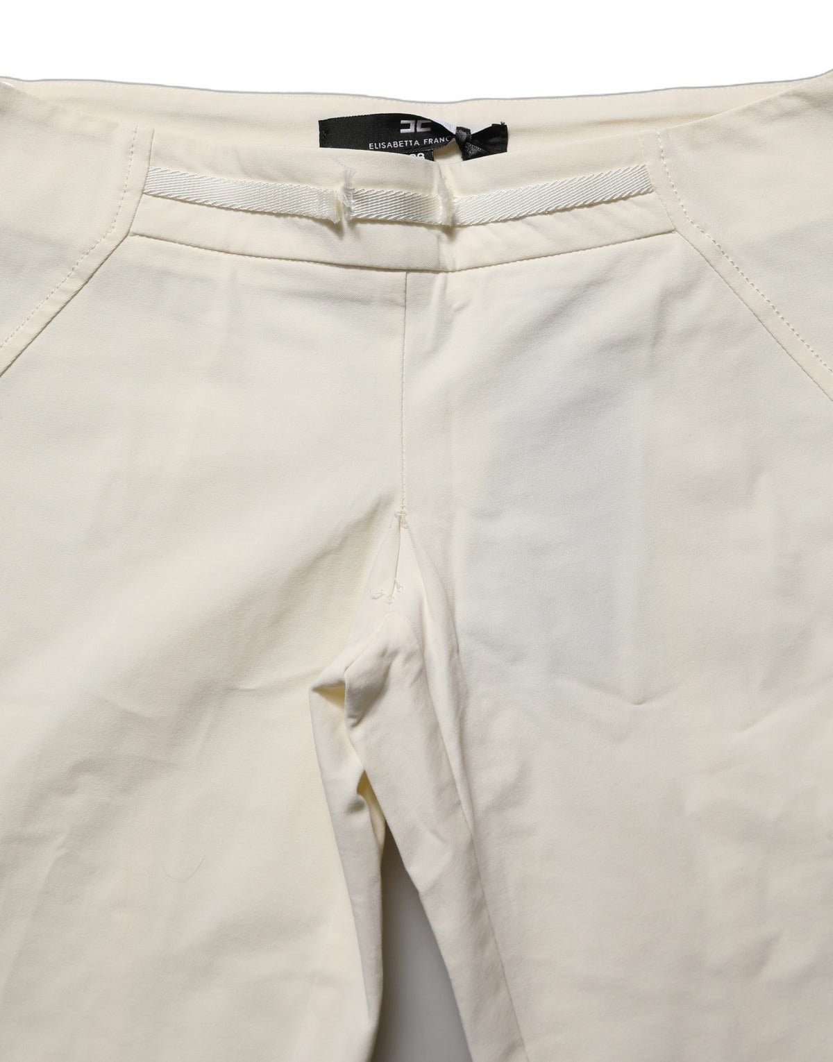 Elisabetta Franchi White Low Waist Skinny Women Trouser Women's Pants (Pre-Owned)