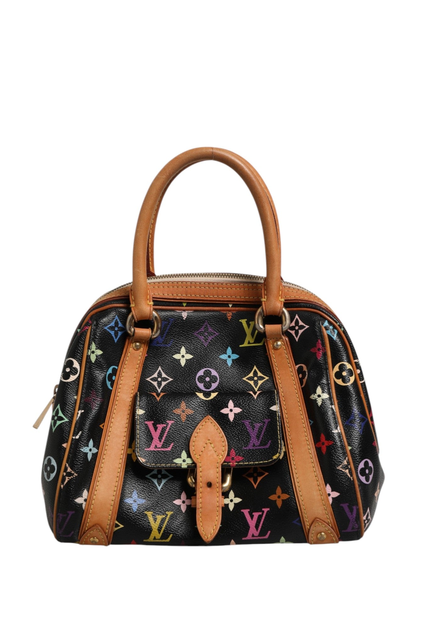 Louis Vuitton Black Monogram Multicolor Canvas Priscilla Women's Handbag (Pre-Owned)