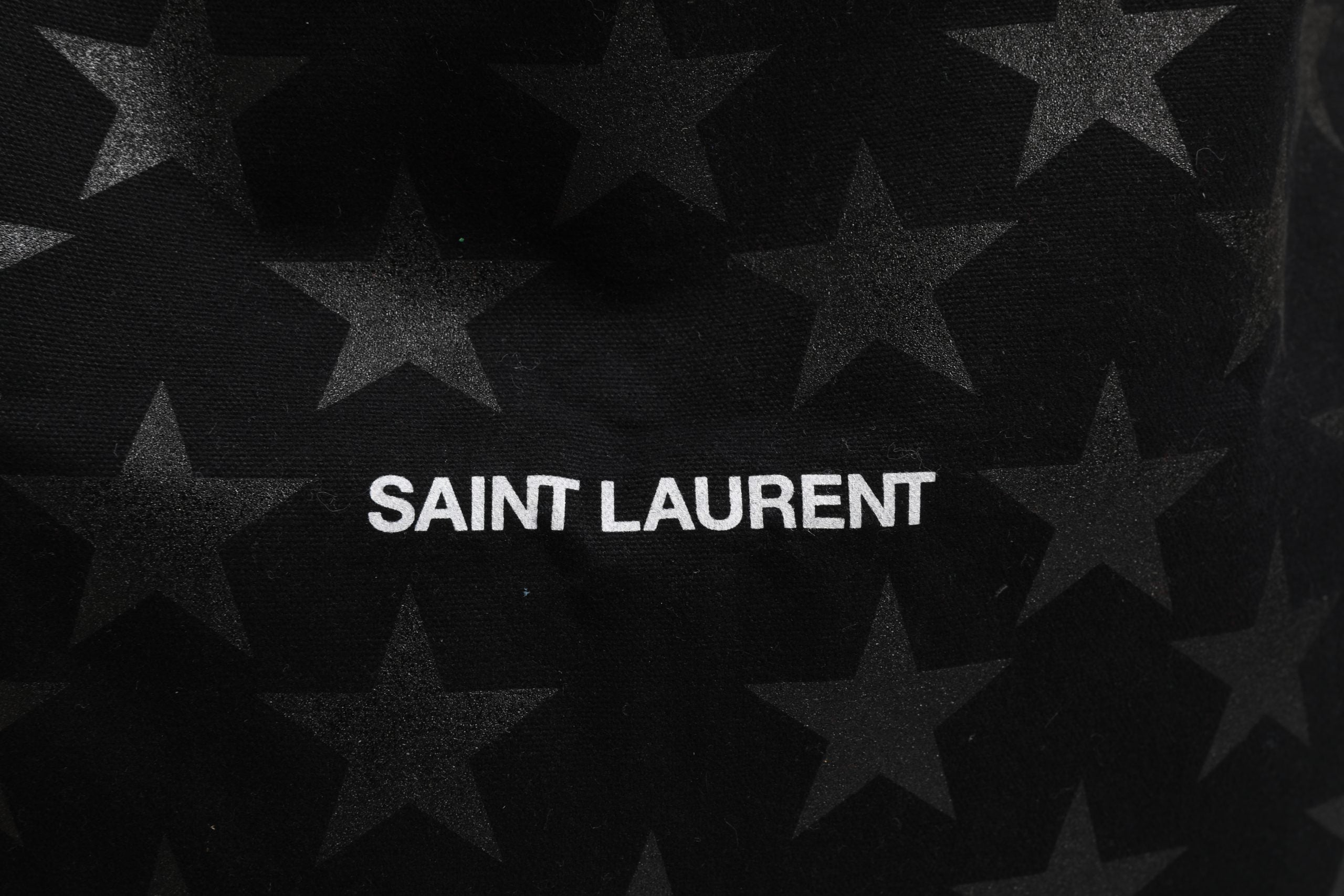 Saint Laurent Rive Droite Black Tote Women's With Star Print Tote Women's bag (Pre-Owned)