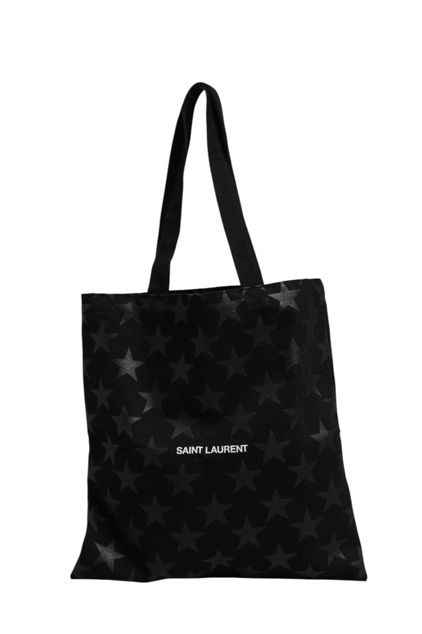 Saint Laurent Rive Droite Black Tote Women's With Star Print Tote Women's bag (Pre-Owned)