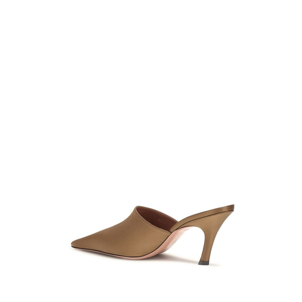 Amina Muaddi Brown Silk Women's Sandals