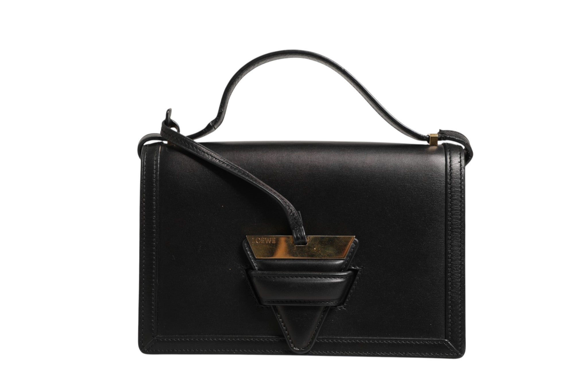 Loewe Barcelona Medium Leather Shoulder Women's Bag (Pre-Owned)