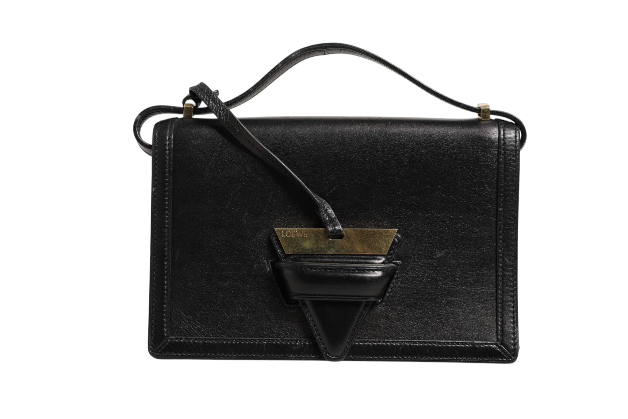 Loewe Barcelona Medium Leather Shoulder Women's Bag (Pre-Owned)