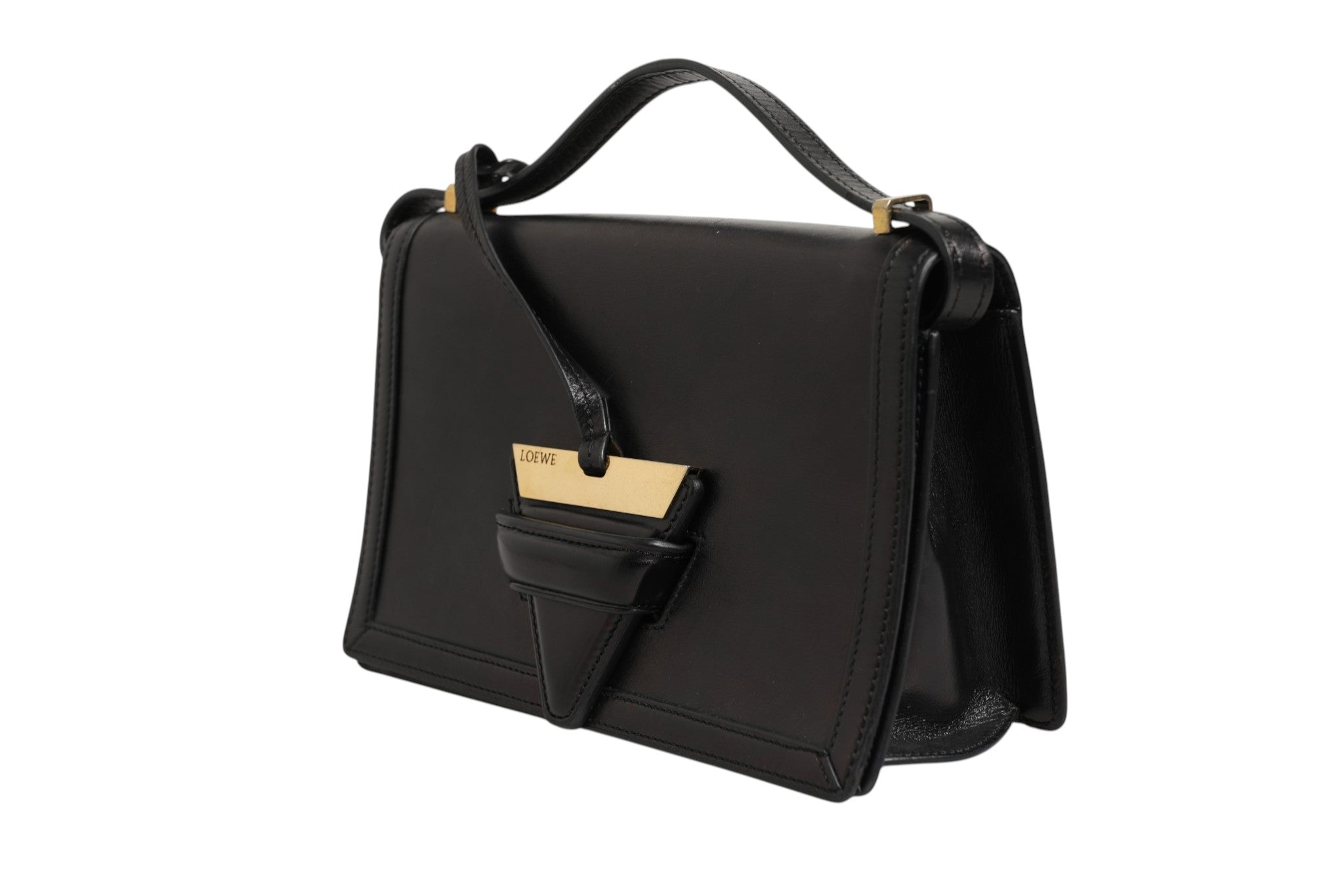 Loewe Barcelona Medium Leather Shoulder Women's Bag (Pre-Owned)