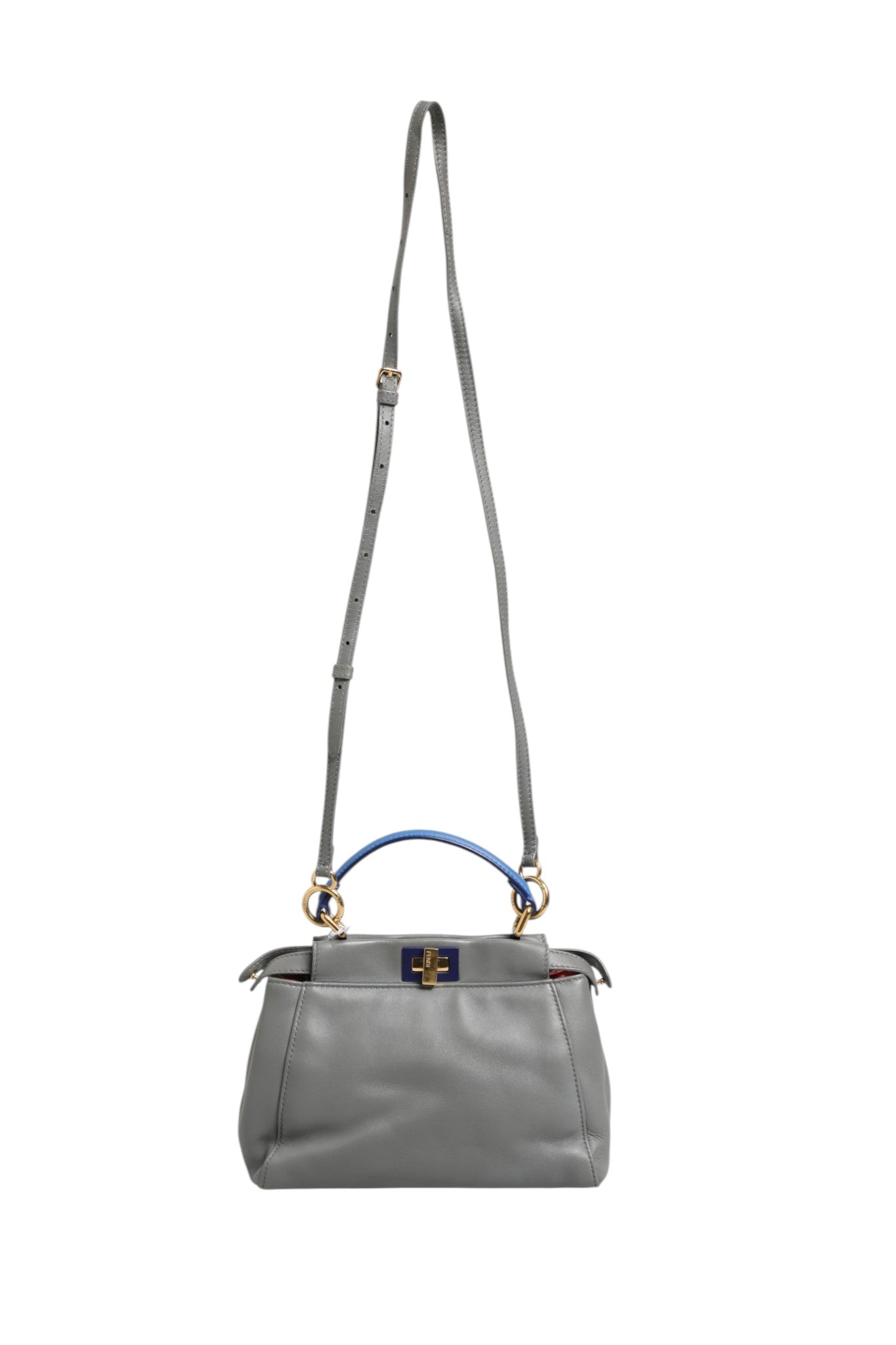Fendi Mini Peekaboo Blue Women's Grey (Pre-Owned)