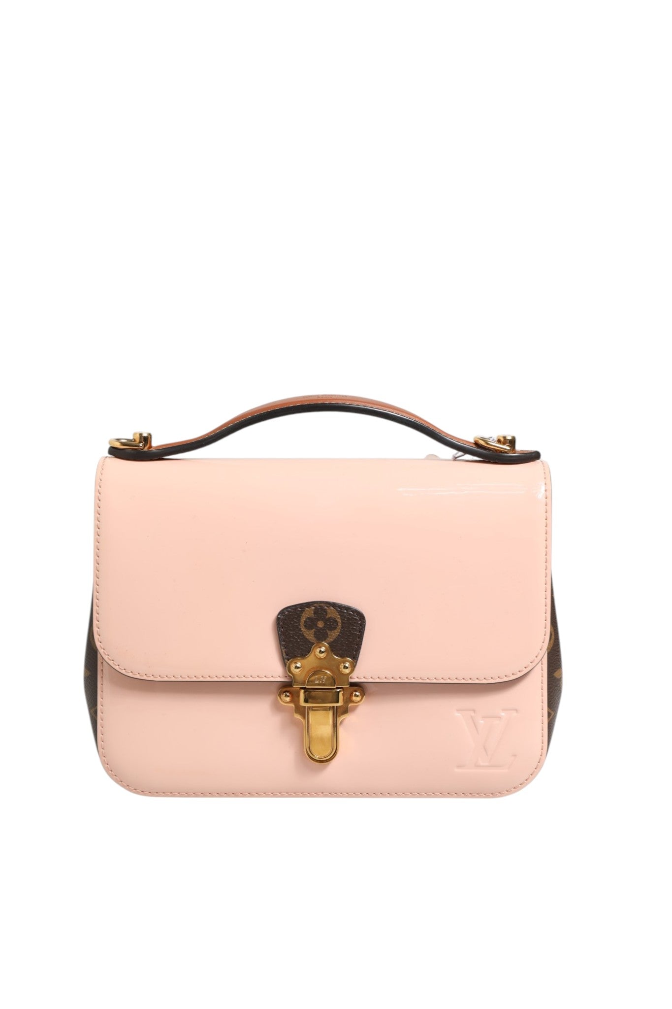 Louis Vuitton Pink Vernis and Monogram Canvas Cherrywood BB Shoulder Women's Bag (Pre-Owned)