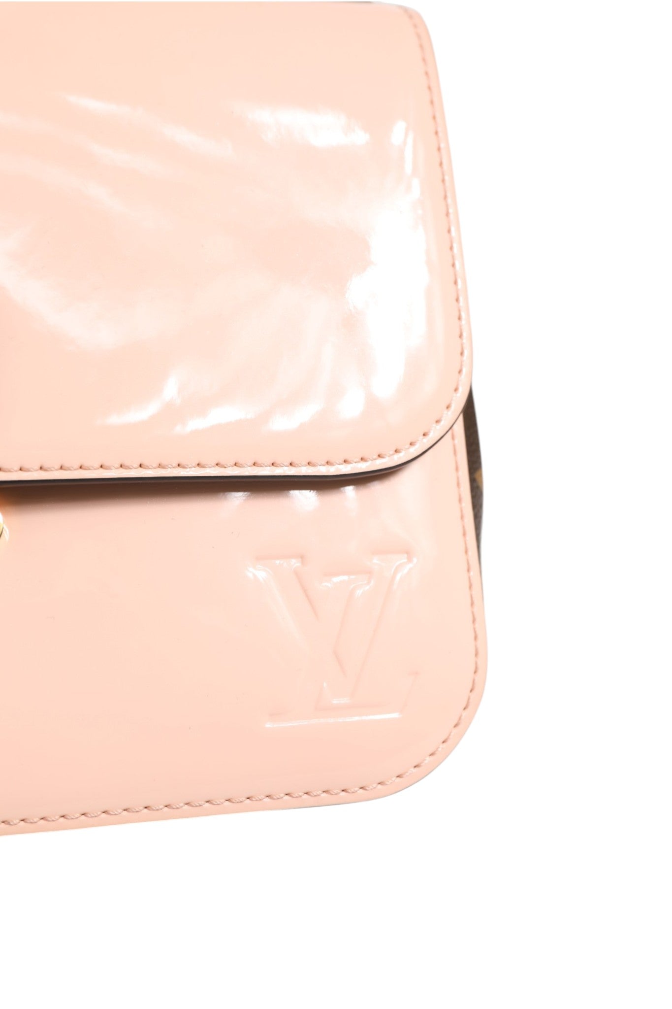 Louis Vuitton Pink Vernis and Monogram Canvas Cherrywood BB Shoulder Women's Bag (Pre-Owned)