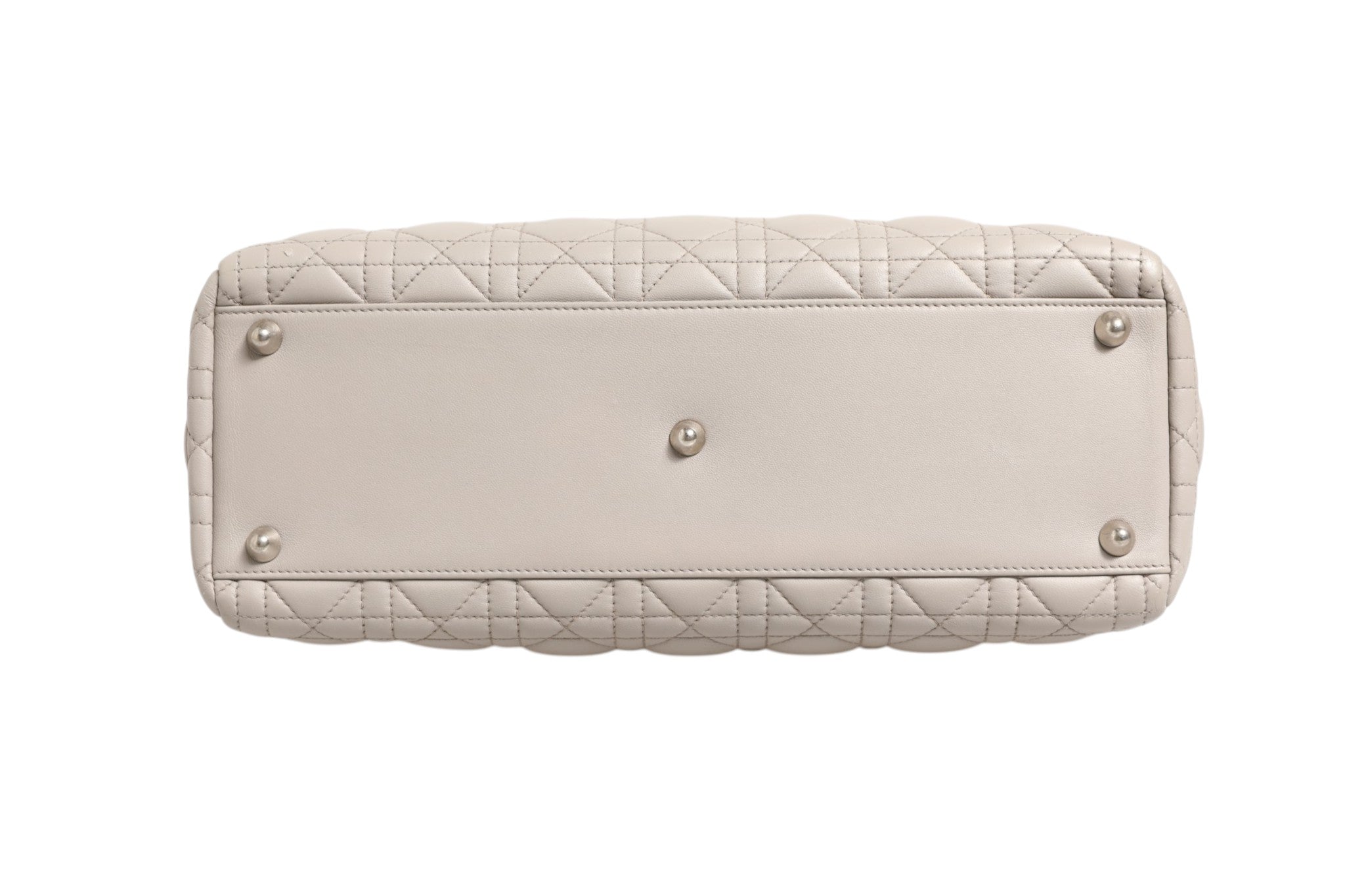 Christian Dior Lady Dior Large Grey Cannage Lambskin Women's Bag (Pre-Owned)