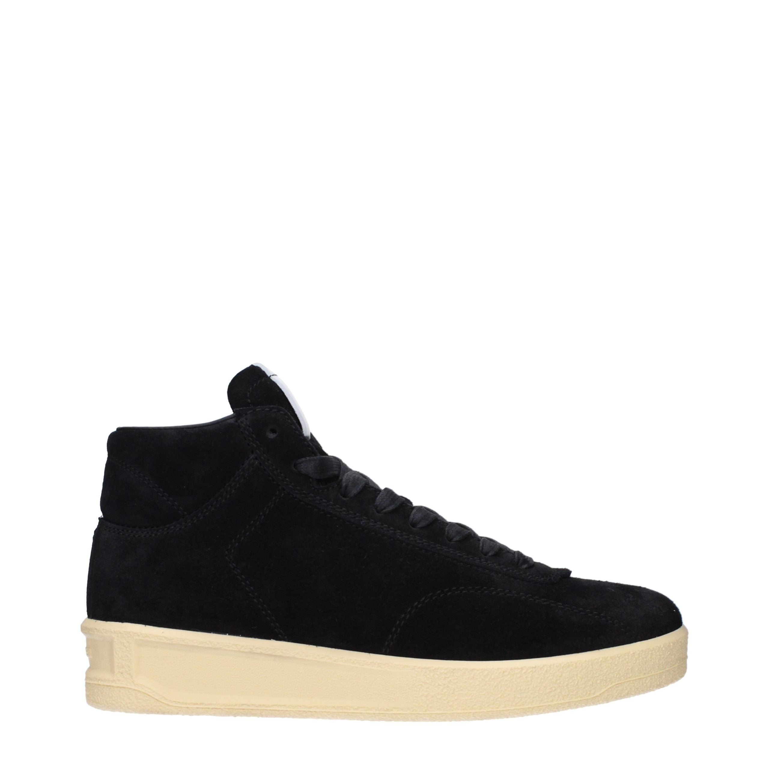 Jil Sander Black Leather High Top Men's Sneakers