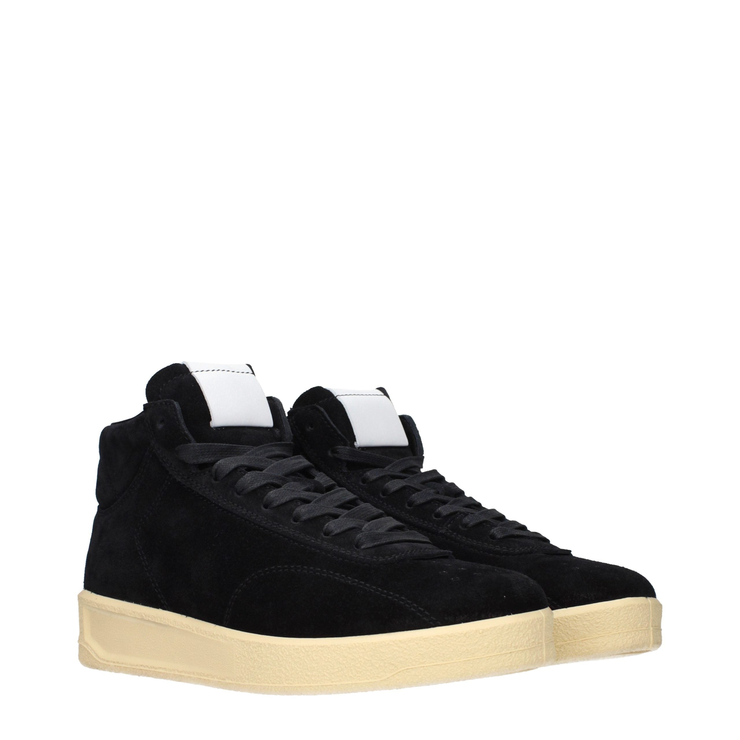 Jil Sander Black Leather High Top Men's Sneakers