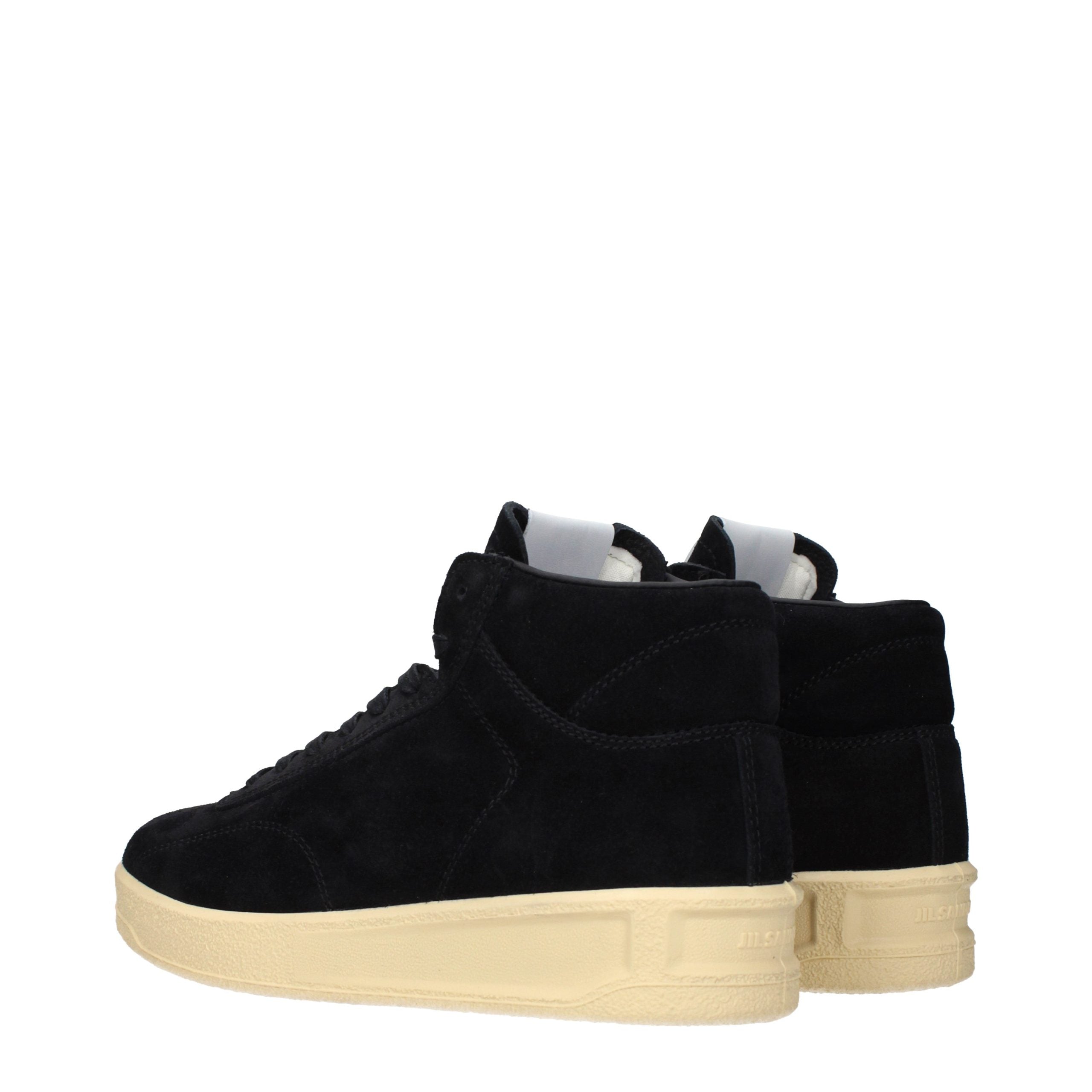 Jil Sander Black Leather High Top Men's Sneakers