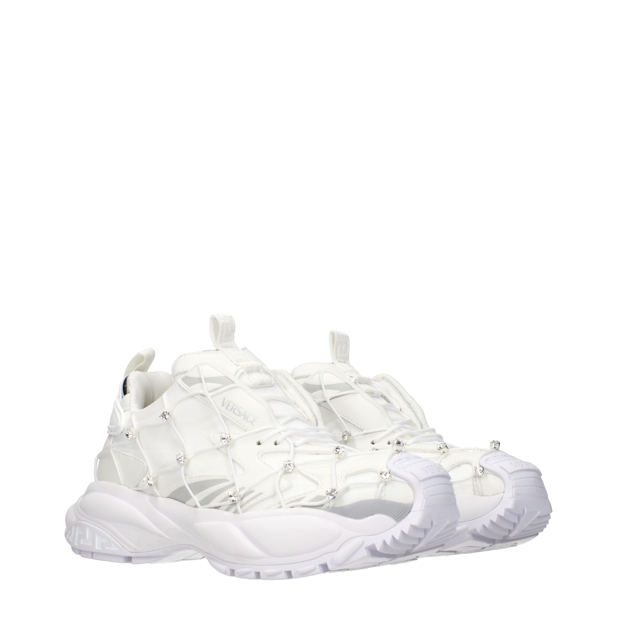 Versace White Fabric Women's Sneakers