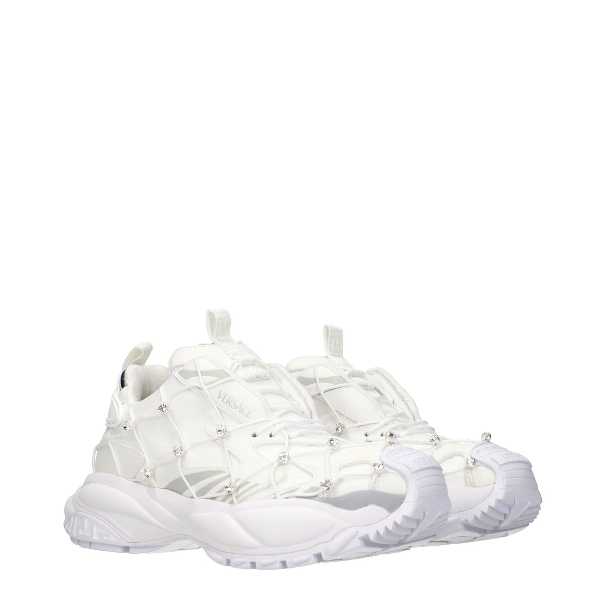 Versace White Fabric Women's Sneakers