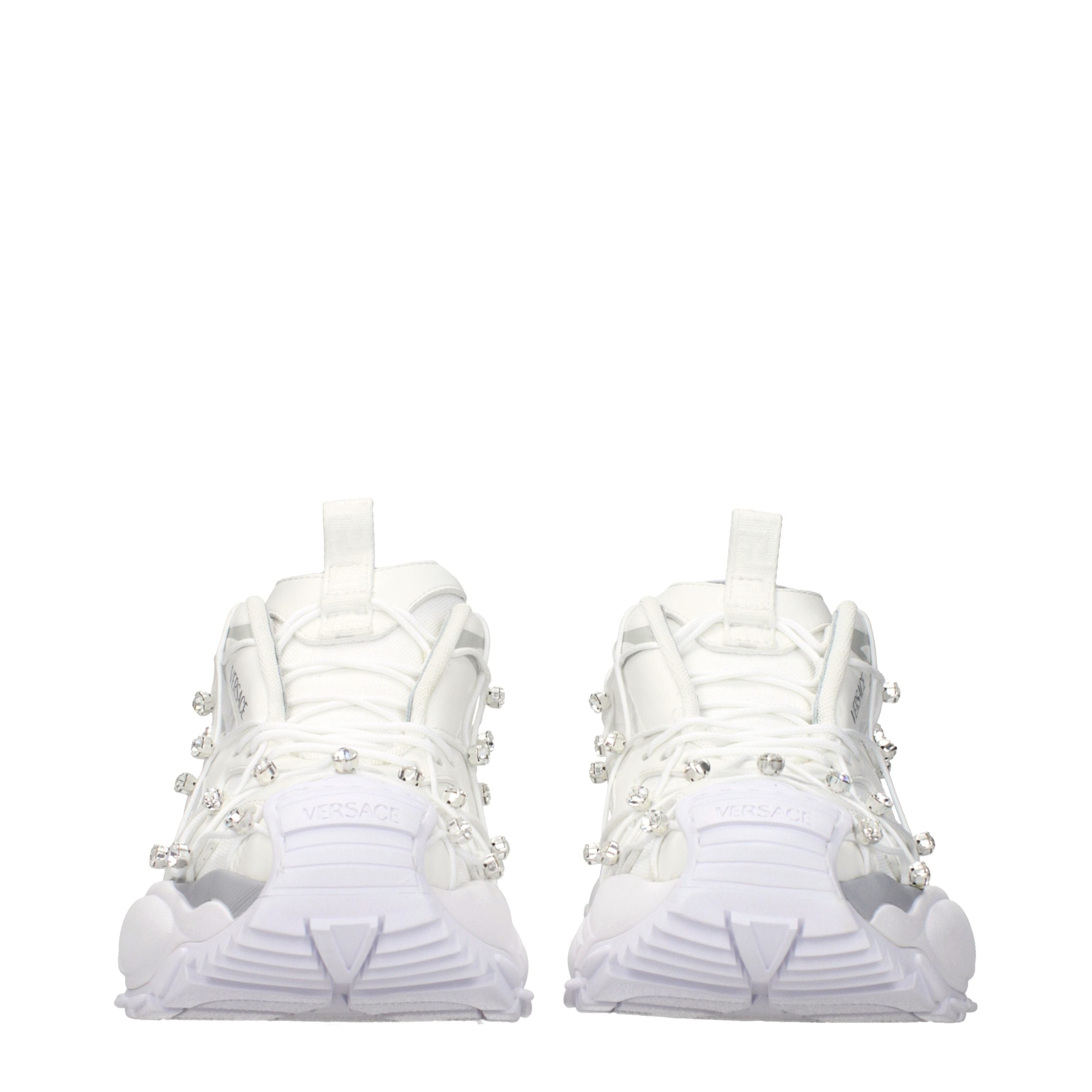 Versace White Fabric Women's Sneakers