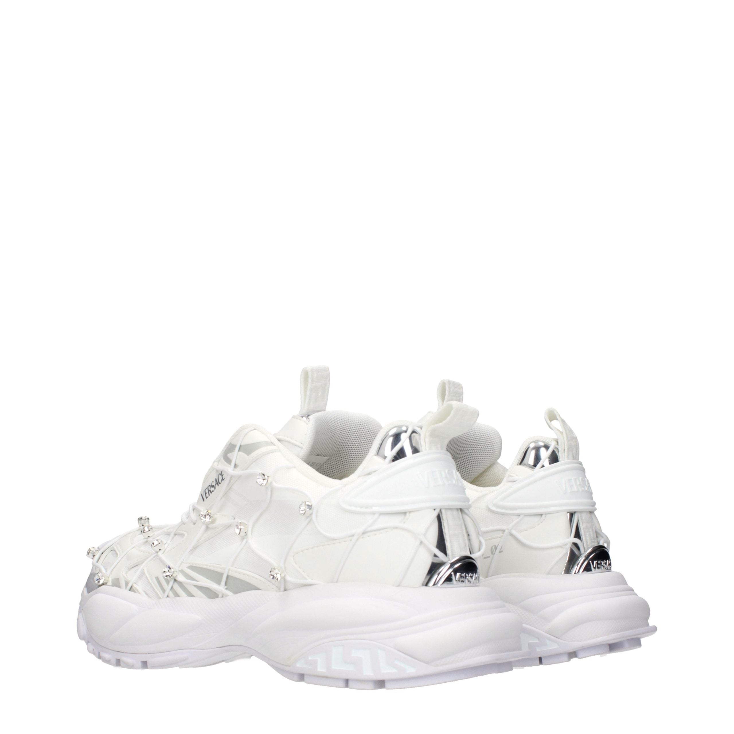 Versace White Fabric Women's Sneakers