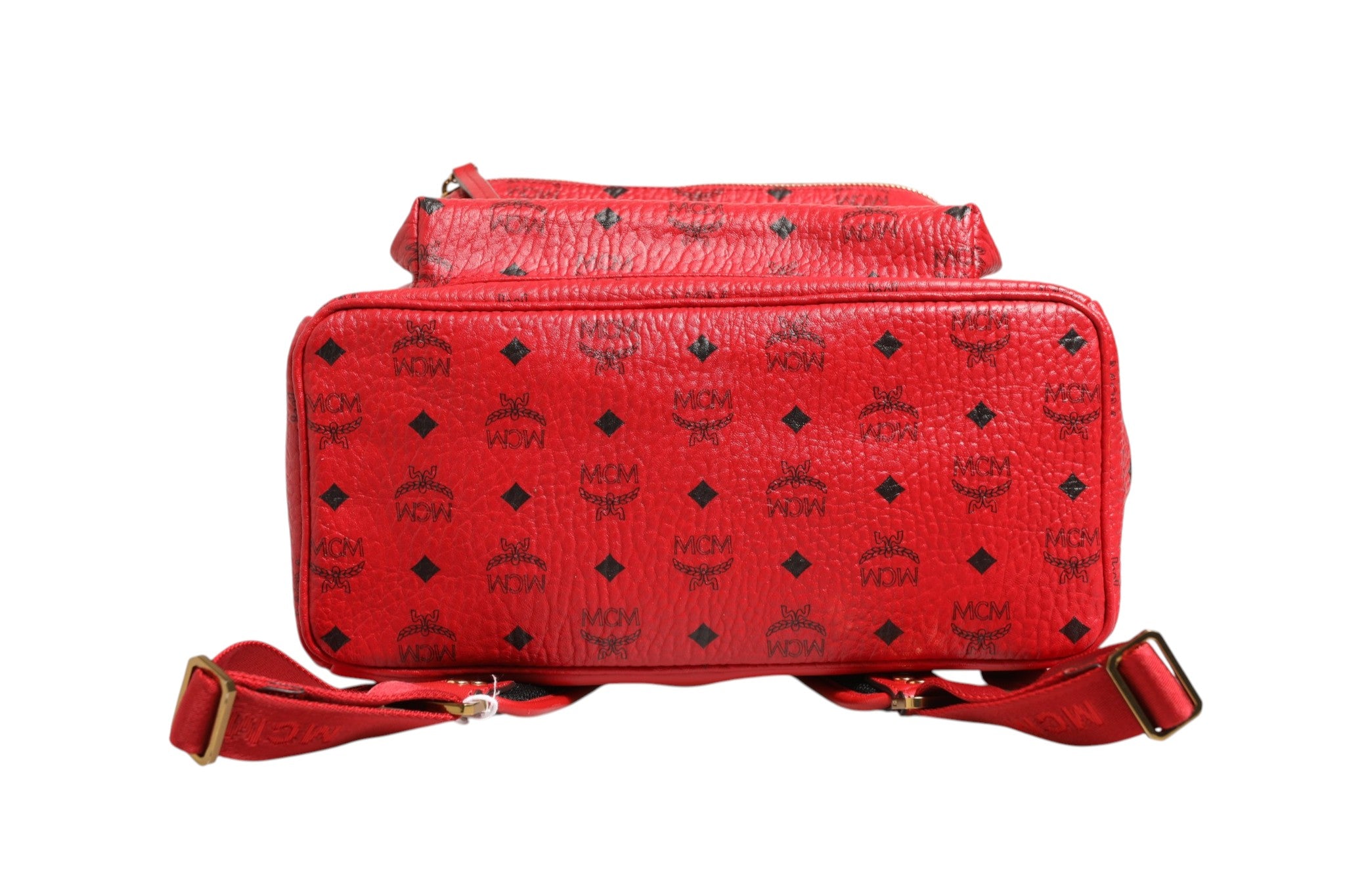 MCM Medium Stark Studded Visetos Backpack - Women's Red (Pre-Owned)
