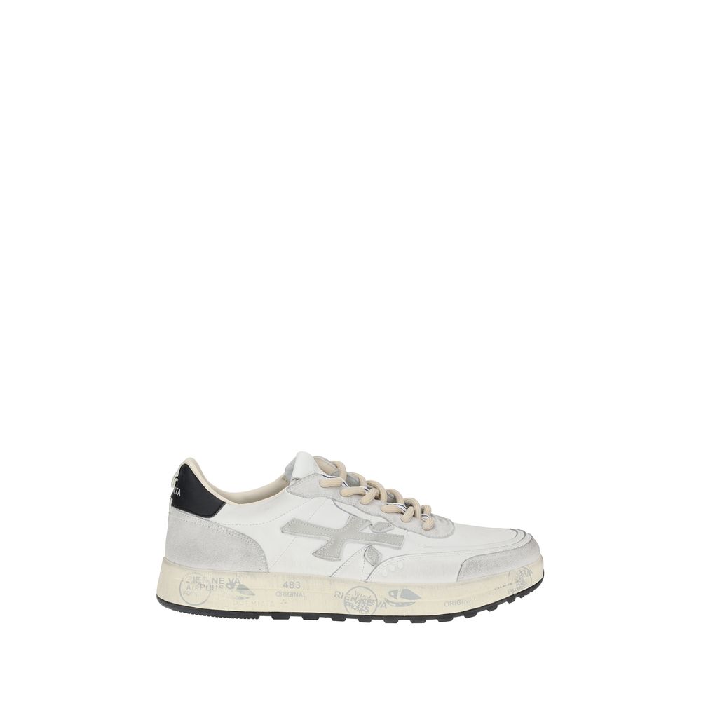 Premiata White Calf Leather Bos Taurus Low Top Men's Sneakers