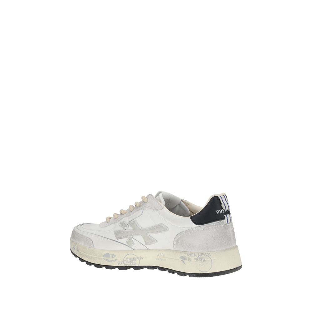 Premiata White Calf Leather Bos Taurus Low Top Men's Sneakers