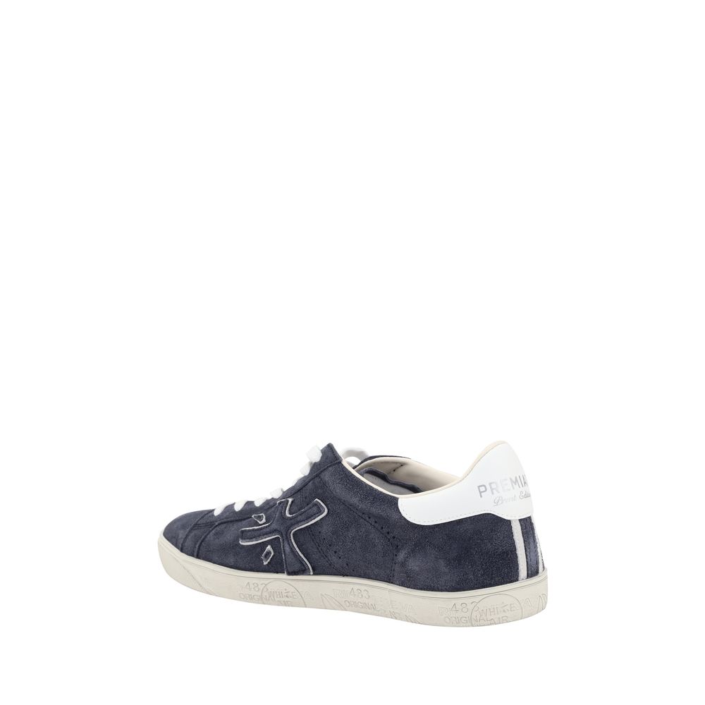 Premiata Blue Calf Leather Bos Taurus Low Top Men's Sneakers