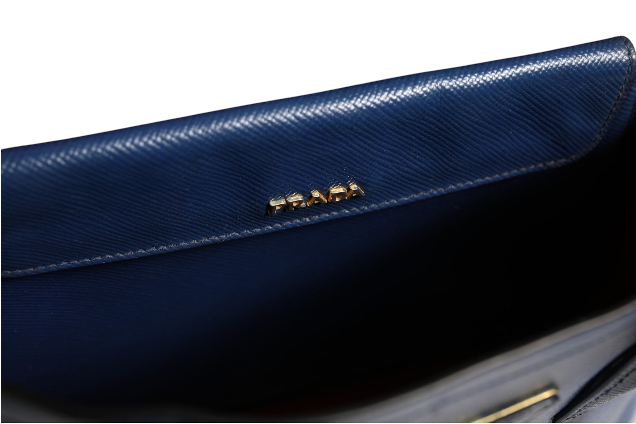Prada Blue Saffiano Leather 2way Women's Bag (Pre-Owned)