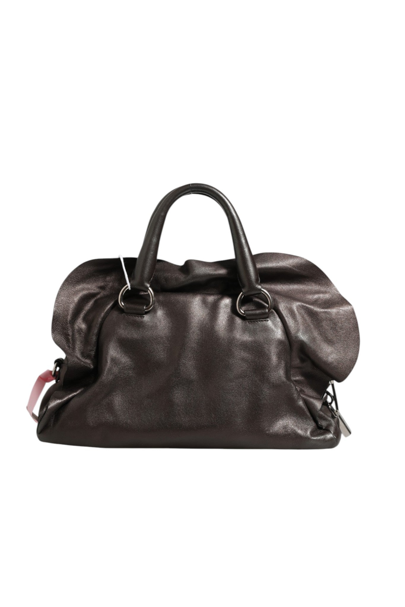 Prada Metallic Nappa Leather Ruffle Shoulder Women's Bag (Pre-Owned)