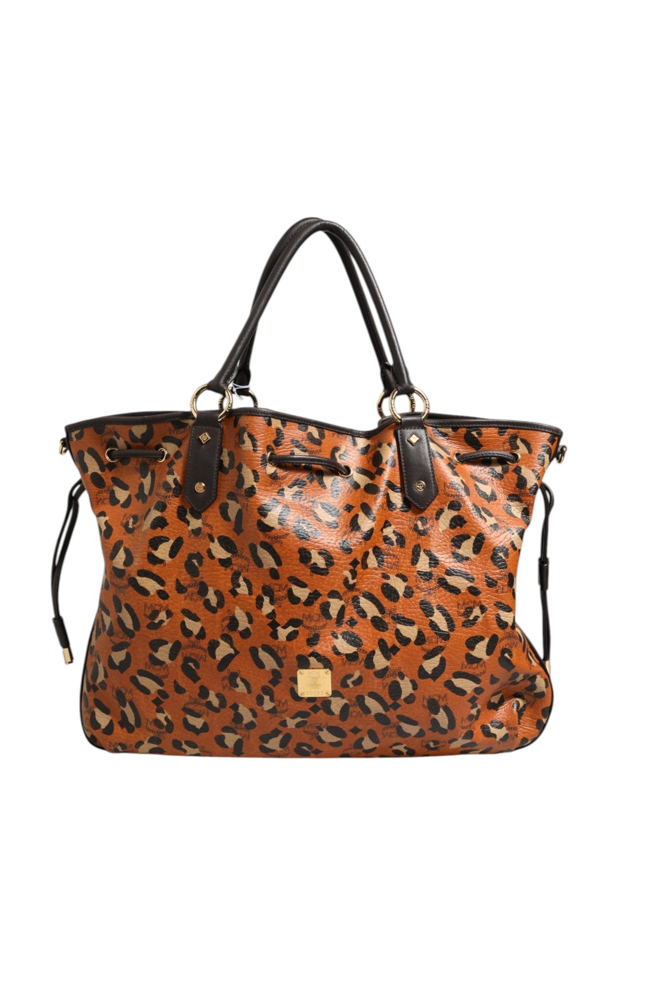 MCM Visetos Leopard Aren Medium Shopper Women's Tote (Pre-Owned)