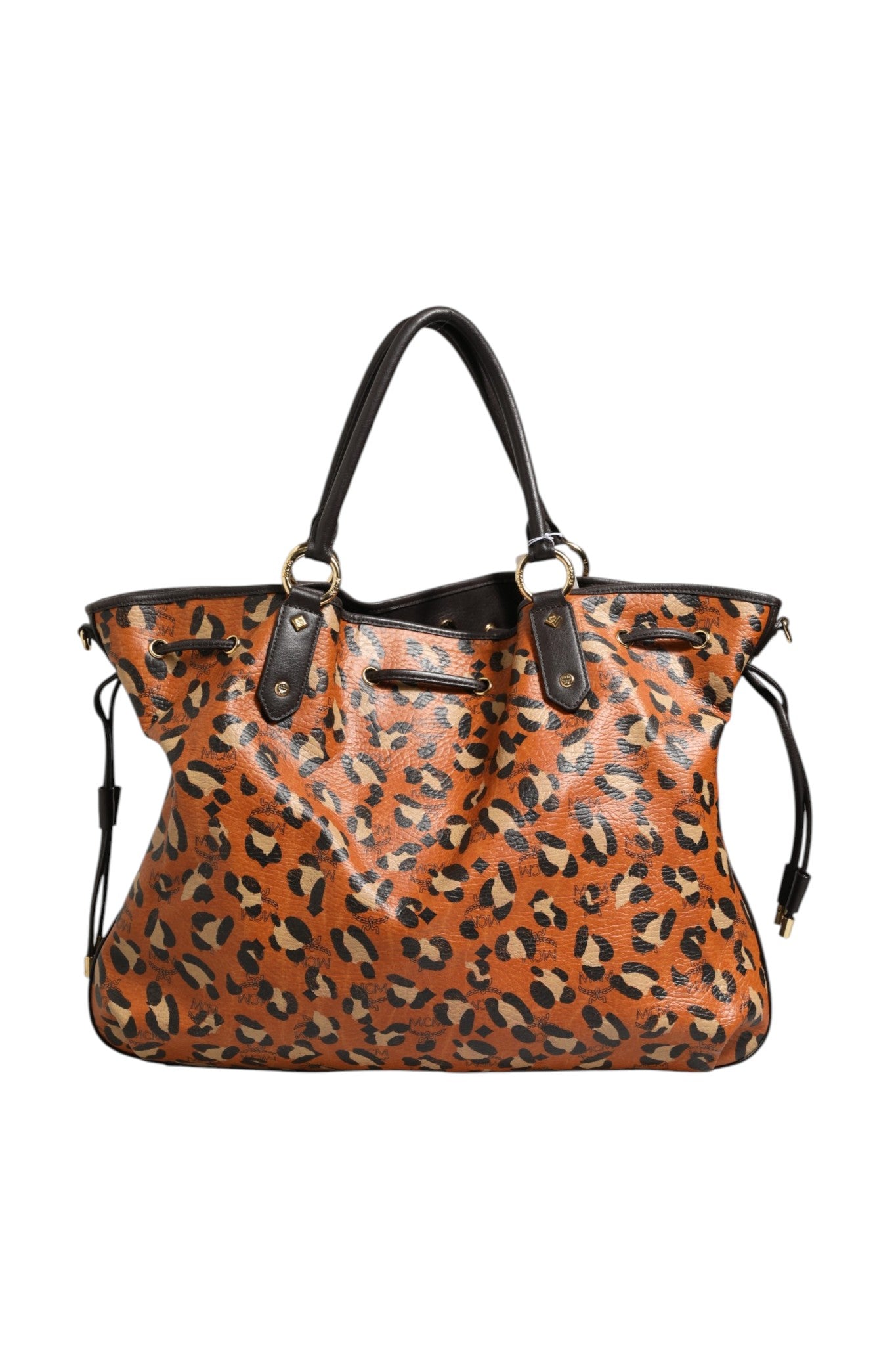 MCM Visetos Leopard Aren Medium Shopper Women's Tote (Pre-Owned)
