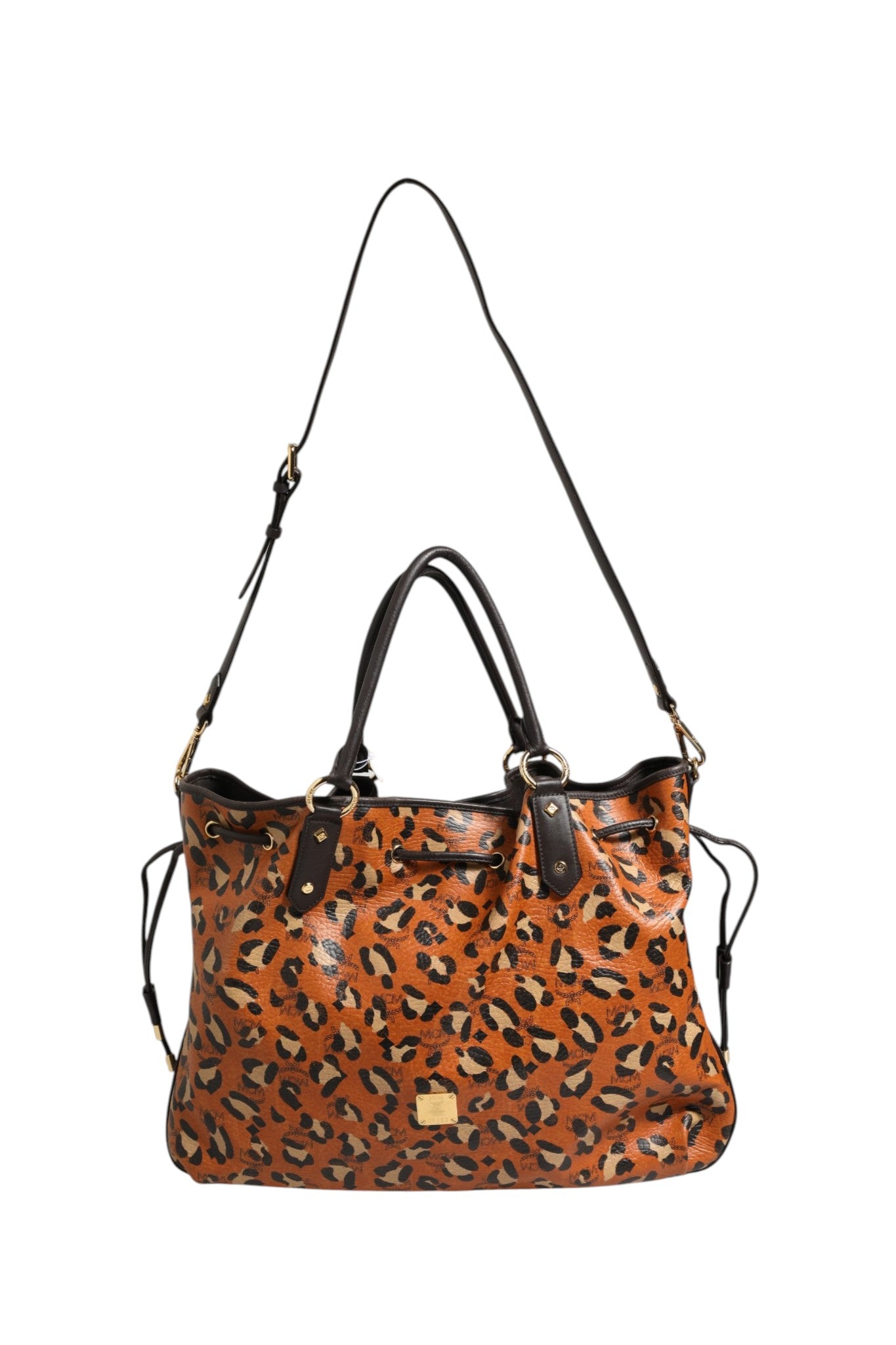 MCM Visetos Leopard Aren Medium Shopper Women's Tote (Pre-Owned)