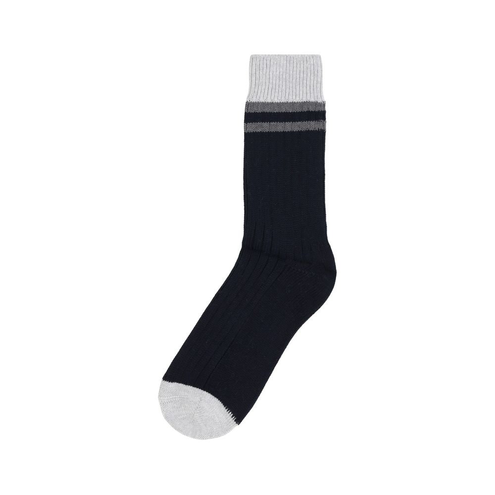 Brunello Cucinelli Black Cotton Men's Socks