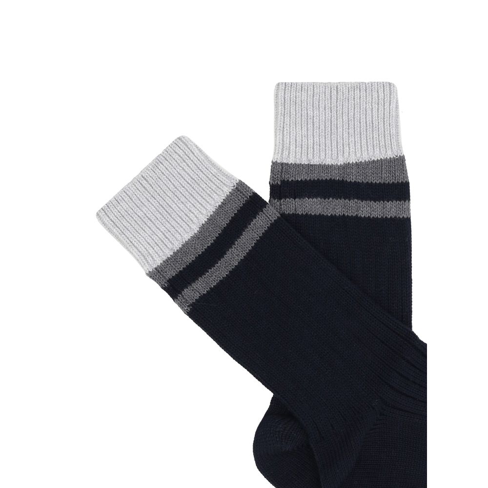 Brunello Cucinelli Black Cotton Men's Socks