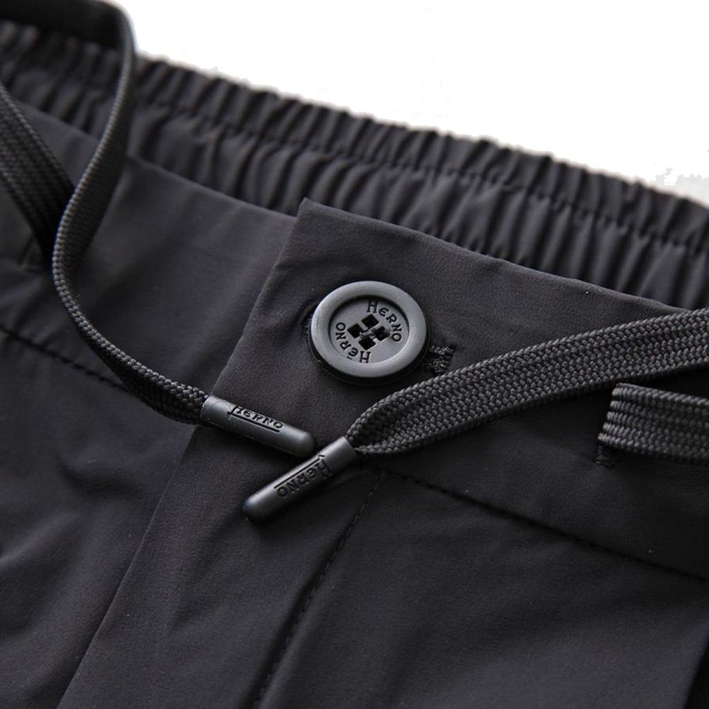 Herno Black Elastane Athletic Men's Pants