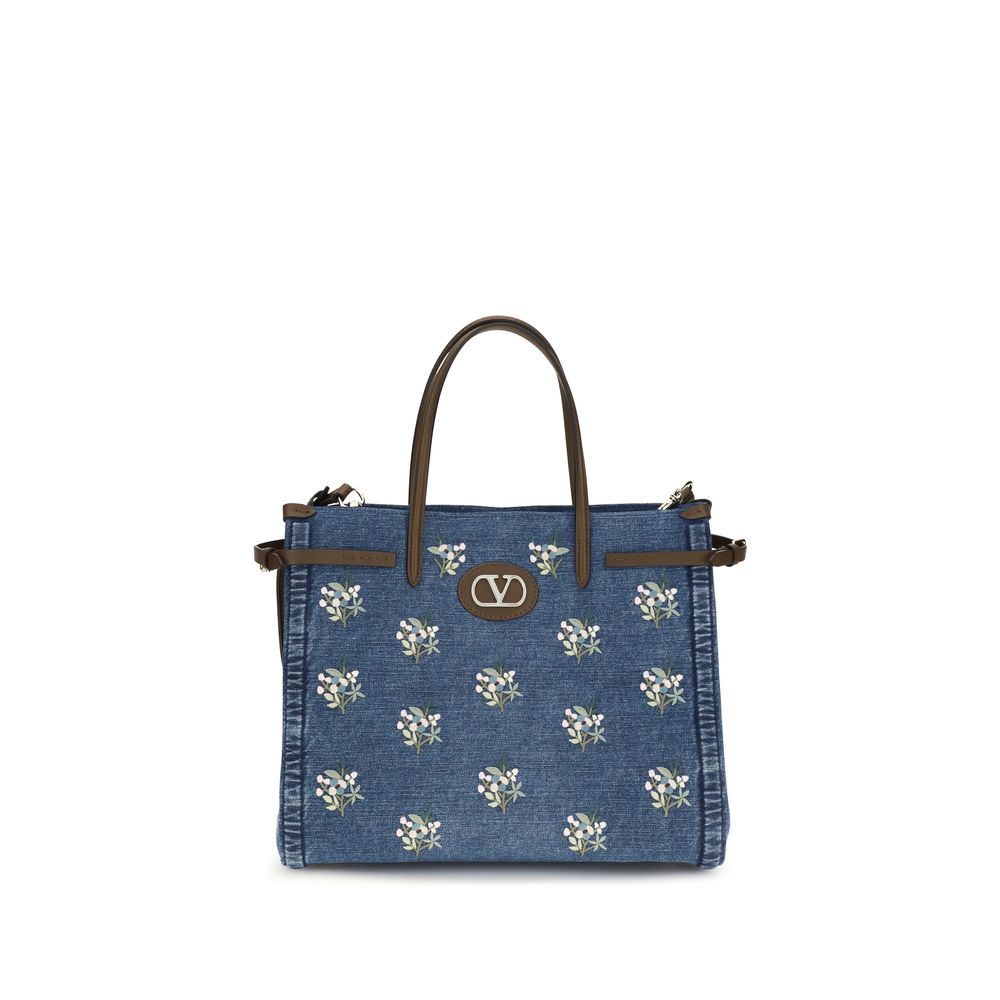 Valentino Garavani Blue Cotton Shoulder Women's Bag