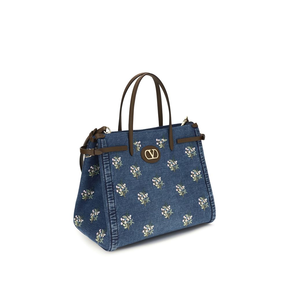 Valentino Garavani Blue Cotton Shoulder Women's Bag