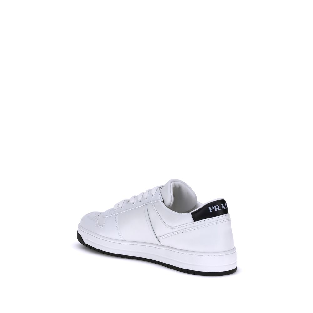 Prada White Calf Leather Bos Taurus Low Top Men's Sneakers