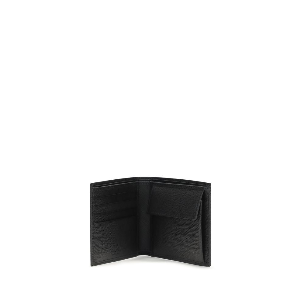 Prada Black Calf Leather Bos Taurus Men's Wallet