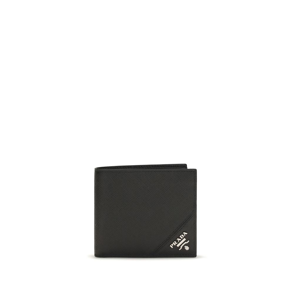 Prada Black Calf Leather Bos Taurus Men's Wallet