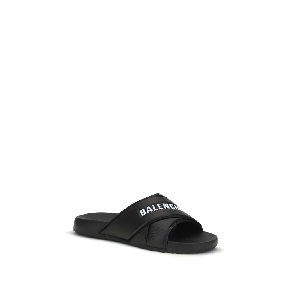 Balenciaga Black Rubber Men's Sandals