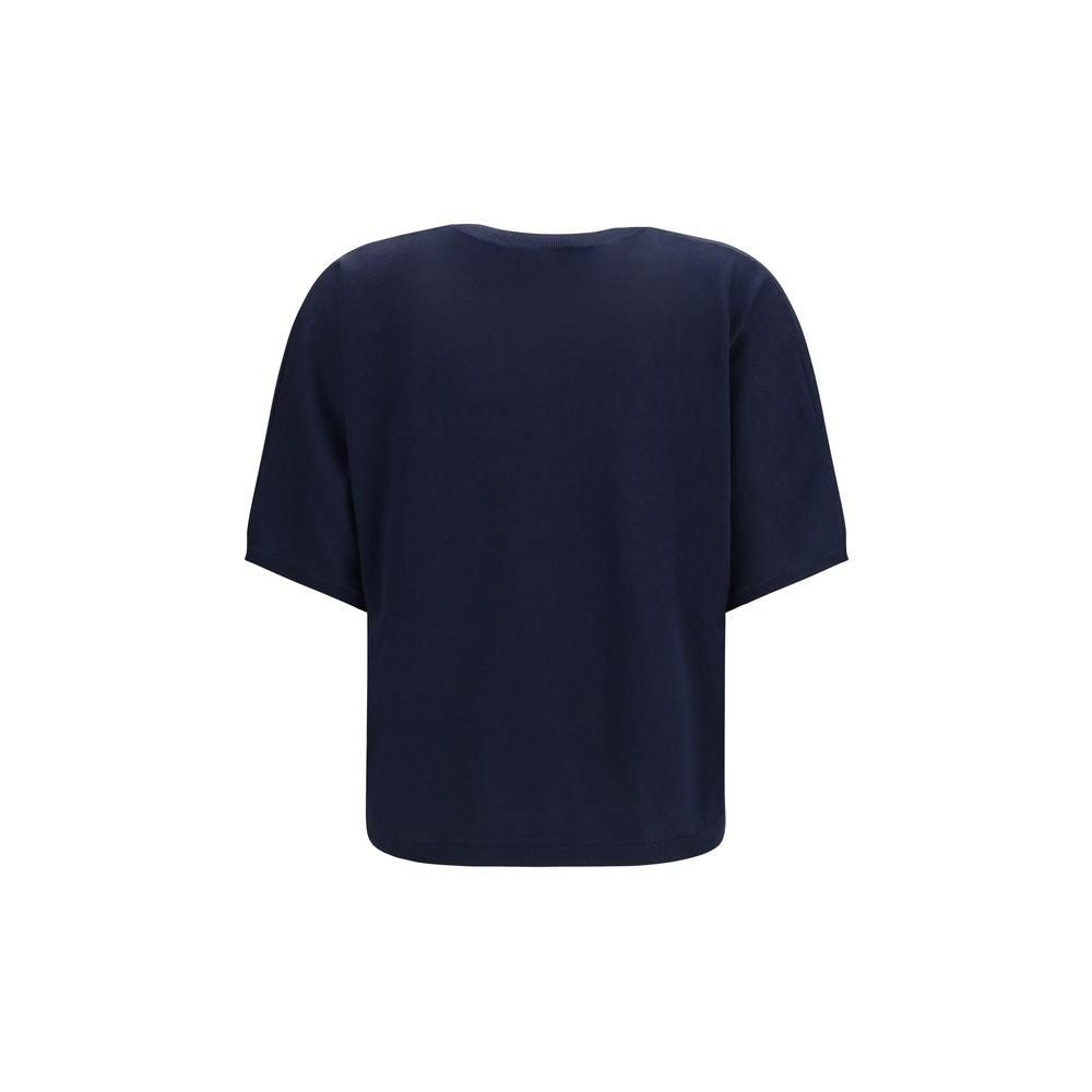 Brunello Cucinelli Blue Cashmere Sleeveles Women's Sweater