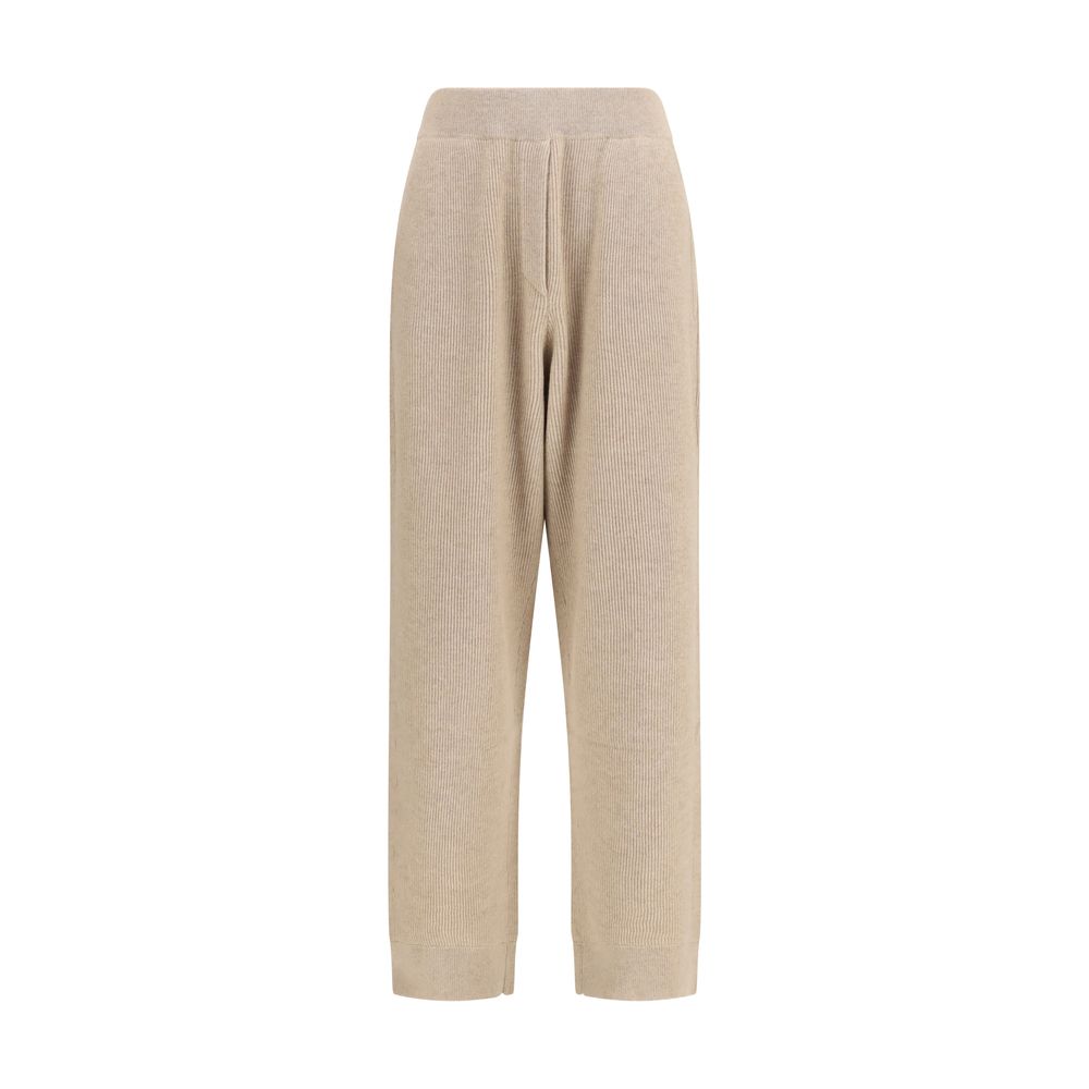 Brunello Cucinelli Beige Cashmere Casual Women's Pants