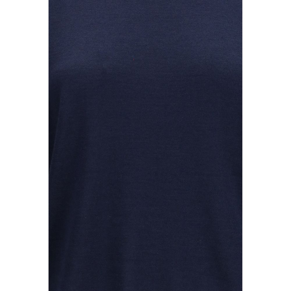 Brunello Cucinelli Blue Cashmere Sleeveles Women's Sweater