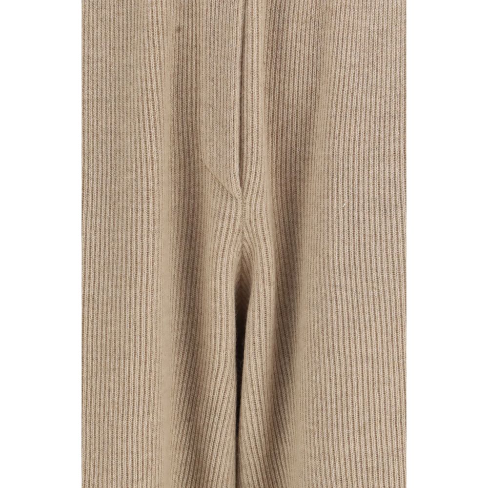 Brunello Cucinelli Beige Cashmere Casual Women's Pants