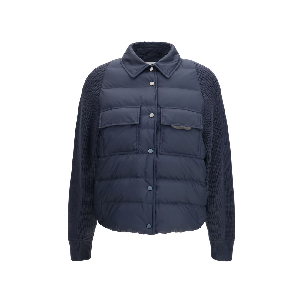 Brunello Cucinelli Blue Polyester Women's Jacket