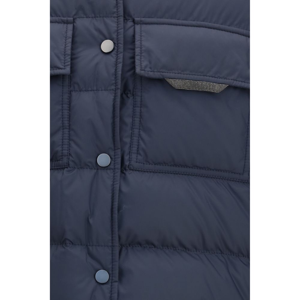 Brunello Cucinelli Blue Polyester Women's Jacket
