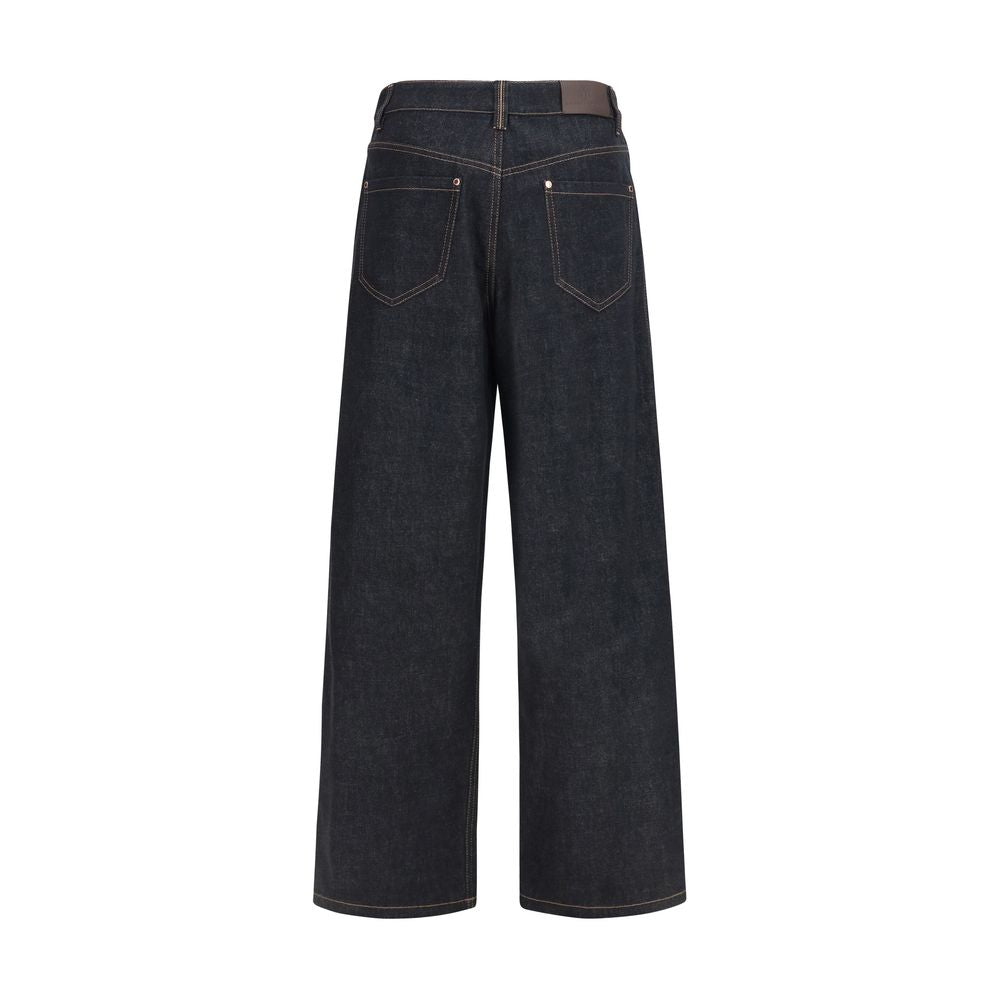 Brunello Cucinelli Blue Cotton Straight-Leg Women's Jeans