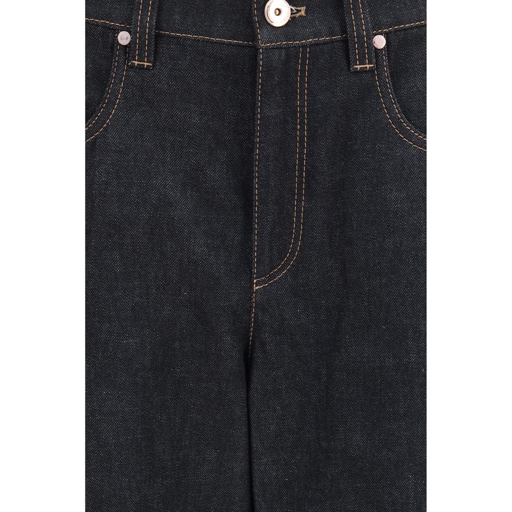Brunello Cucinelli Blue Cotton Straight-Leg Women's Jeans