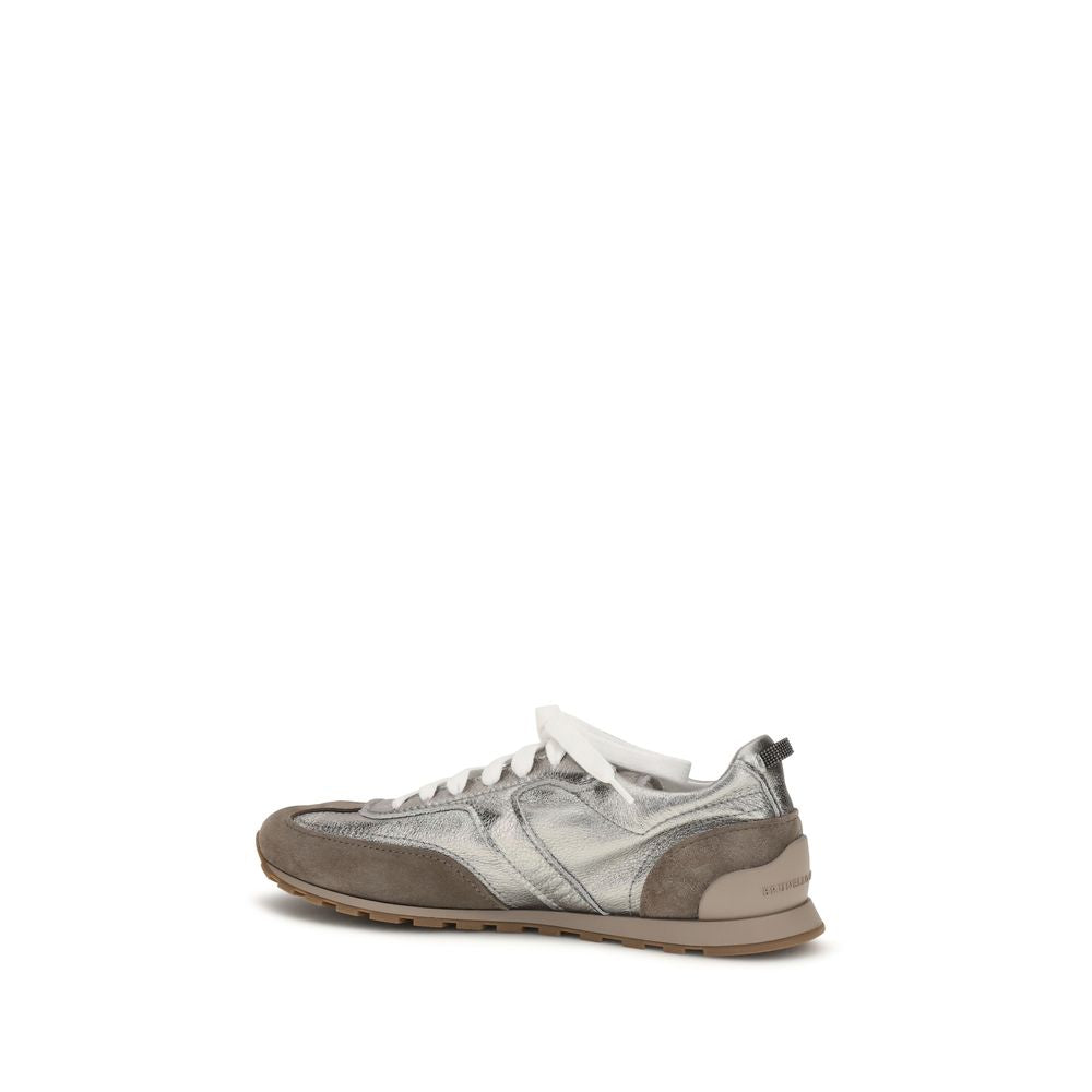 Brunello Cucinelli Multicolor Calf Leather Bos Taurus Athletic Women's Sneakers